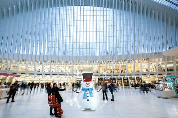 Image of Santa at an indoor mall. Image provided by Westfield.