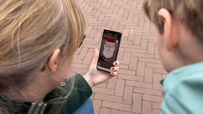 looking over shoulder with mom