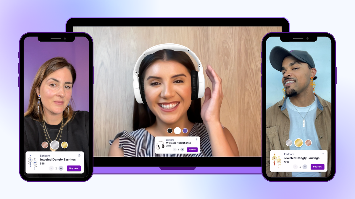 Niantic 8th Wall Face Effects Ear Launch Images of AR earrings and headphone try on